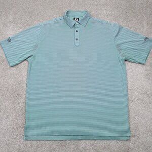 Cleveland State Polo Shirt Adult XL FootJoy ClevGreen/White Striped S/S Pullover
